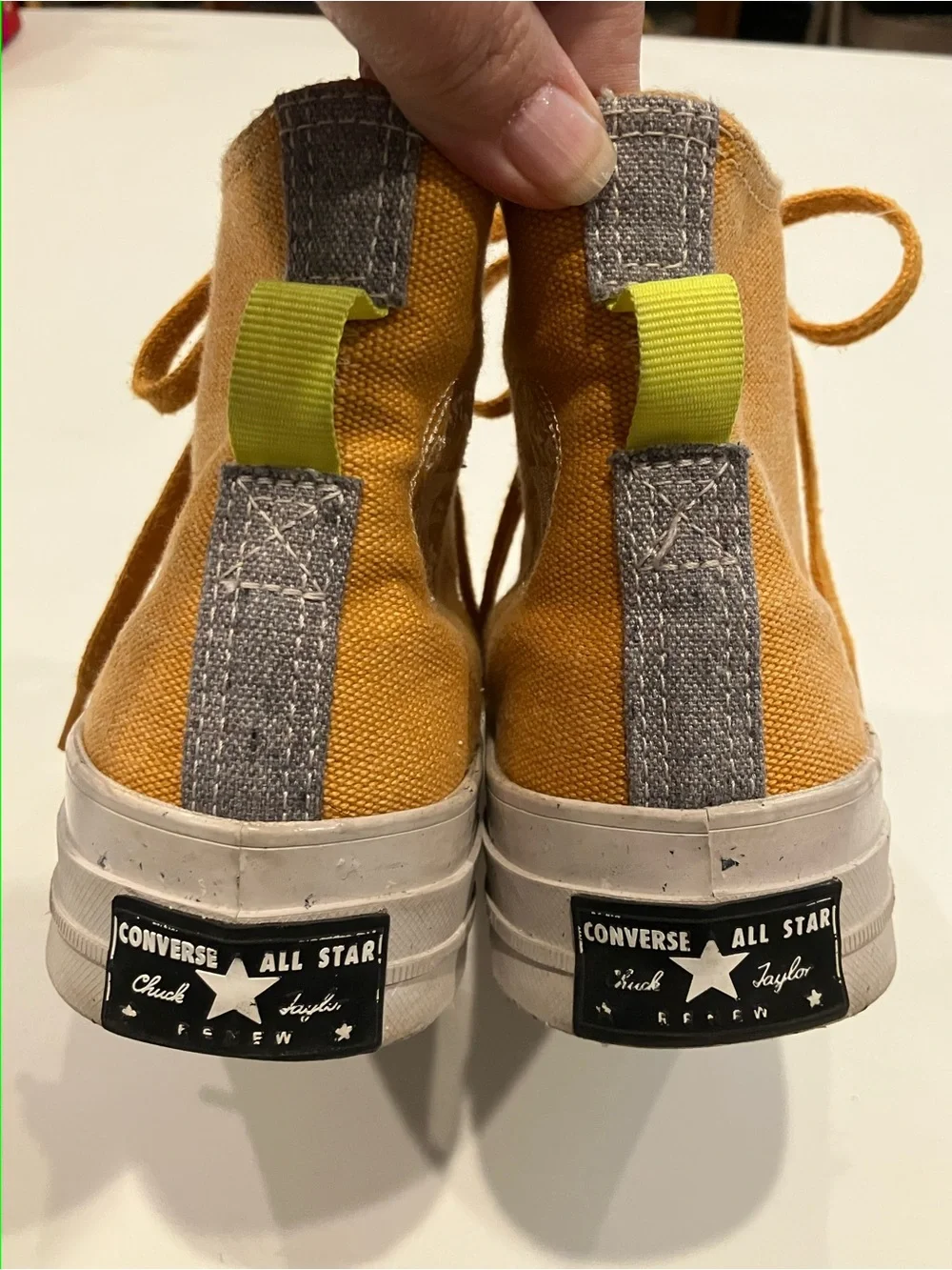 Unisex High-Top Canvas Sneakers in Mustard Yellow
